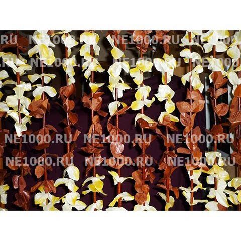 Бамбук+листья_90х185 коричневые+белые - 2